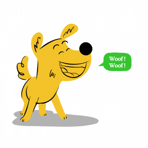 Cartoon dog barking.