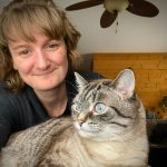 Photograph of the author, Haley, and her cat Calypso.